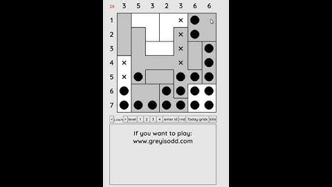Grey is Odd - Today grids. Solution level 3 7X7 dated 06-07-2024 #logicpuzzles #logicgames  #games