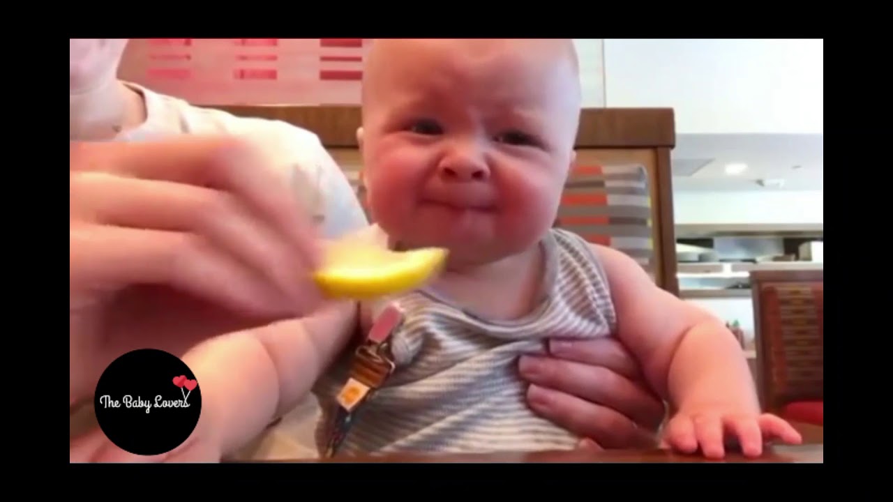 Baby eat lemon for the first time!!!!!!! YouTube