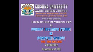 KRISHNA UNIVERSITY FDP on  CURRENT RESEARCH TRENDS IN COMPUTER SCIENCE DAY 1 Big Data Analytics screenshot 2