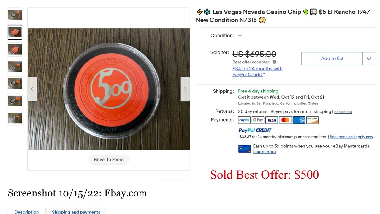 High Roller Table September 2022 - Top 10 Casino Chips Sold