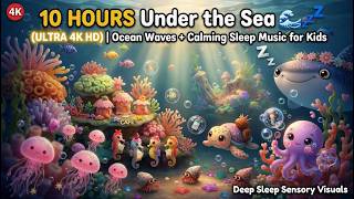 10 HOURS Under the Sea 🌊💤 4K HD | Ocean Waves + Calming Sleep Music | Deep Sleep Sensory Visuals screenshot 3
