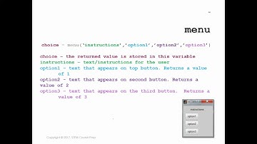 MATLAB menu function with if elseif and switch case