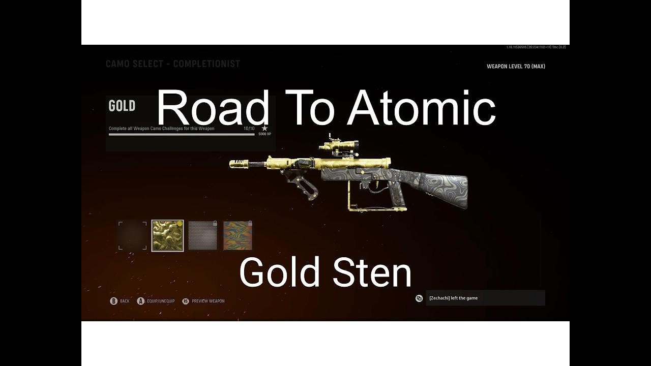 Vanguard: Road To Atomic: Gold Sten
