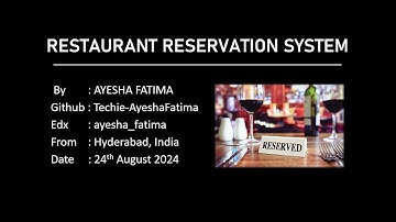 CS50 SQL final project | Restaurant Reservation System
