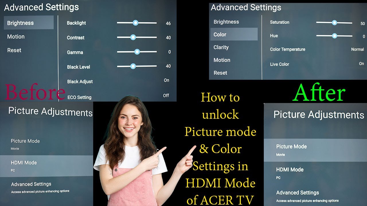 How to Unlock Color Settings & Picture Mode in HDMI Mode | Acer TV Troubleshooting