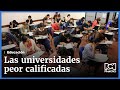 Universidades peor ranqueadas en Colombia