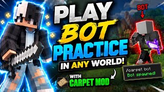 Full How to Setup Bot in Minecraft World for PvP Practice! ⚔️ (Carpet Mod Tutorial) #minecraft  Guide