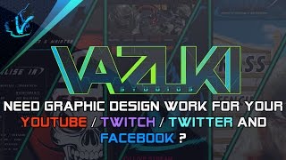 NEED A GRAPHIC DESIGNER? - Banners,Logos,Overlays Etc
▼ Portfolio ▼
https://www.behance.net/Vazuki
▼ Twitter ▼
https://twitter.com/vazukigamez
▼ Live Stream ▼
https://twitch.tv/vazuki
Ive had alot of people ask me who designed my youtube and twitch art and me being a pretty experienced graphic designer i created it all myself, ive had requests for me to complete paid work for people on youtube & twitch , as i was working at the time i didnt have time to take this on, however as i recently left my job im free to take on any requests, if you need some graphical work done send me a message and we can discuss further.
Please take into consideration this is for paid graphical work only, I can offer you anything from Logos, Banners, Emotes, overlays and plenty more. NEED A GRAPHIC DESIGNER? - Banners,Logos,Overlays Etc