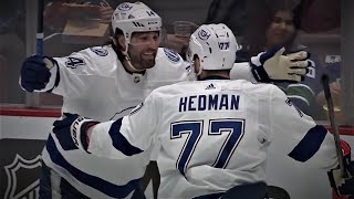 Victor Hedman Doing Victor Hedman Things Down Low As Vancouver Defense Is Nowhere To Be Seen