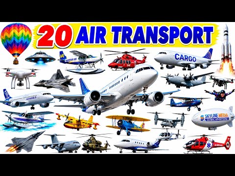 20 Air Transport Names in English & Hindi | Airplane, Helicopter & More | Kids Learning ✈️