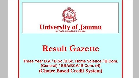Jammu university 3rd semester result out