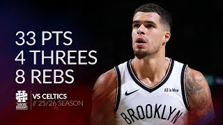Michael Porter Jr 33 pts 4 threes 8 rebs vs Celtics 25/26 season