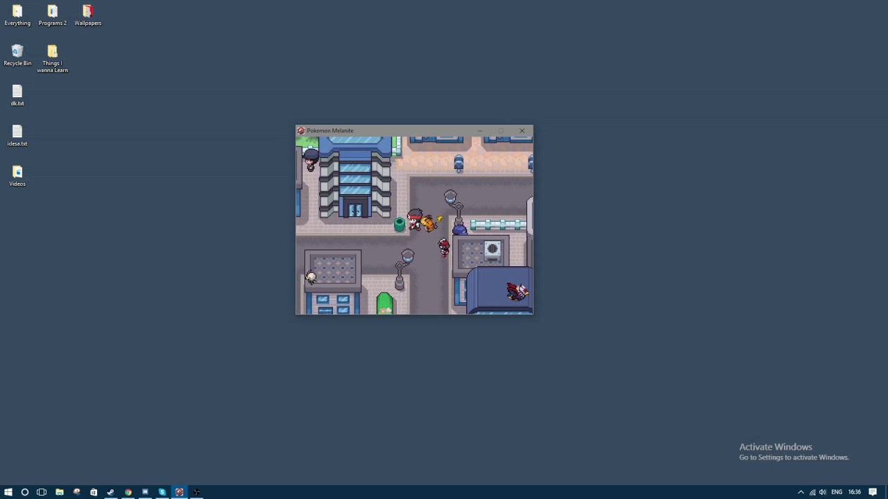 Pokemon Melanite with an activate windows sign in the bottom right