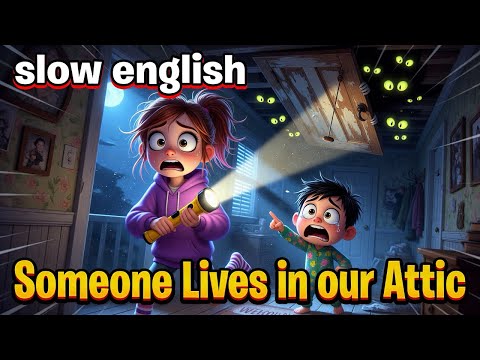 There’s someone in our Attic| easy English listening story for beginners| slow English practice 