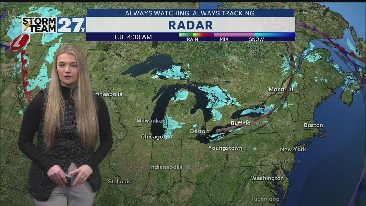 Cold and dry Tuesday ahead of next round of snow - YouTube