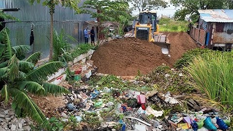 Amazing New Actuons!! Sand Filling, Delete Garbage Dump by Skills Shantui DH17c2 Dozer Pushing Sand