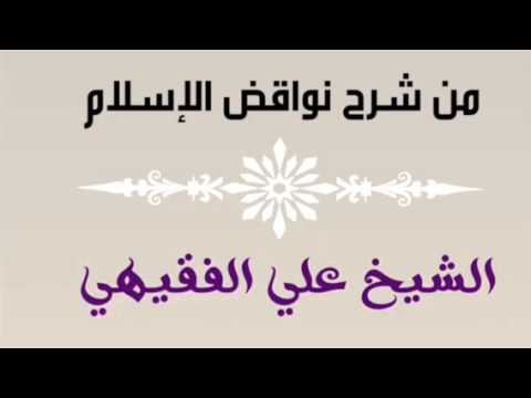 من شرح نواقض الإسلام ( الجزء الثاني ) للشيخ علي الفقيهي