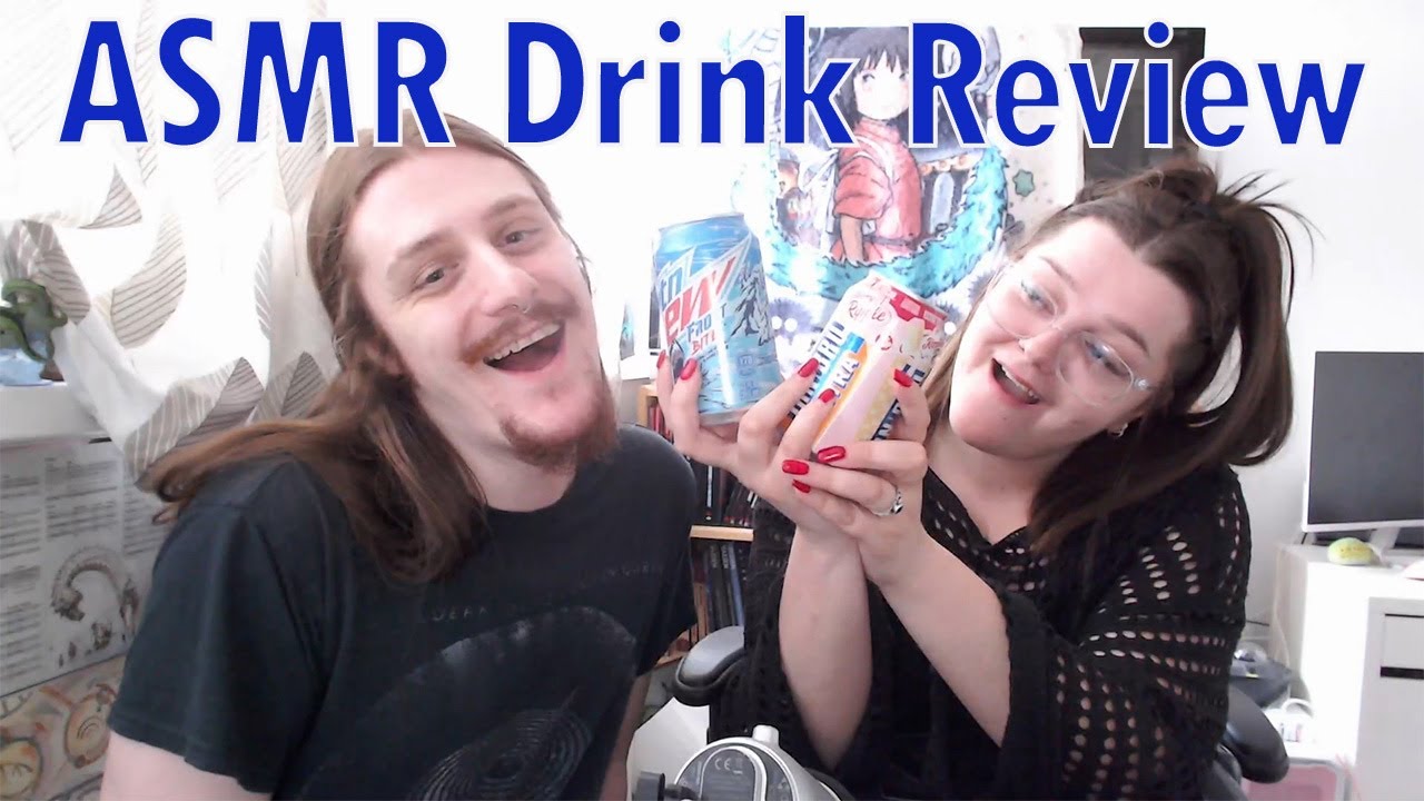 ASMR Drink Review | Irn Bru Strawberry Ripple & Mountain Dew Frost Bite | Whisper triggers