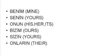 Basic Words In Turkish