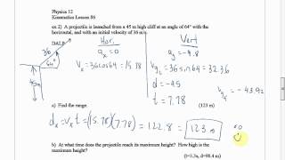 Physics 12 U1L6 Projectiles Part 2