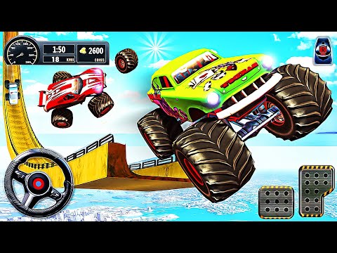Mega Ramp Monster Truck Game 3D - Rescue Monster Jeep Stunt Driver | Android Gameplay