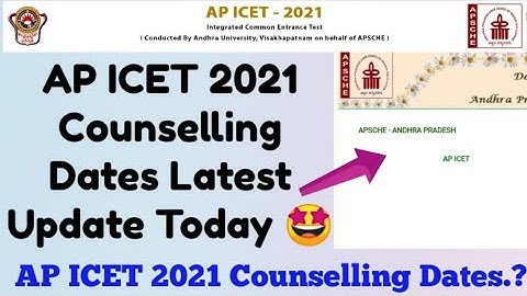 AP ICET 2021 counselling Dates Latest Update Today//AP ICET 2021 counselling starting Date..?