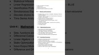 UGC NET Syllabus. Economics / Rural Economics /Co-operation / Demography  Economics.