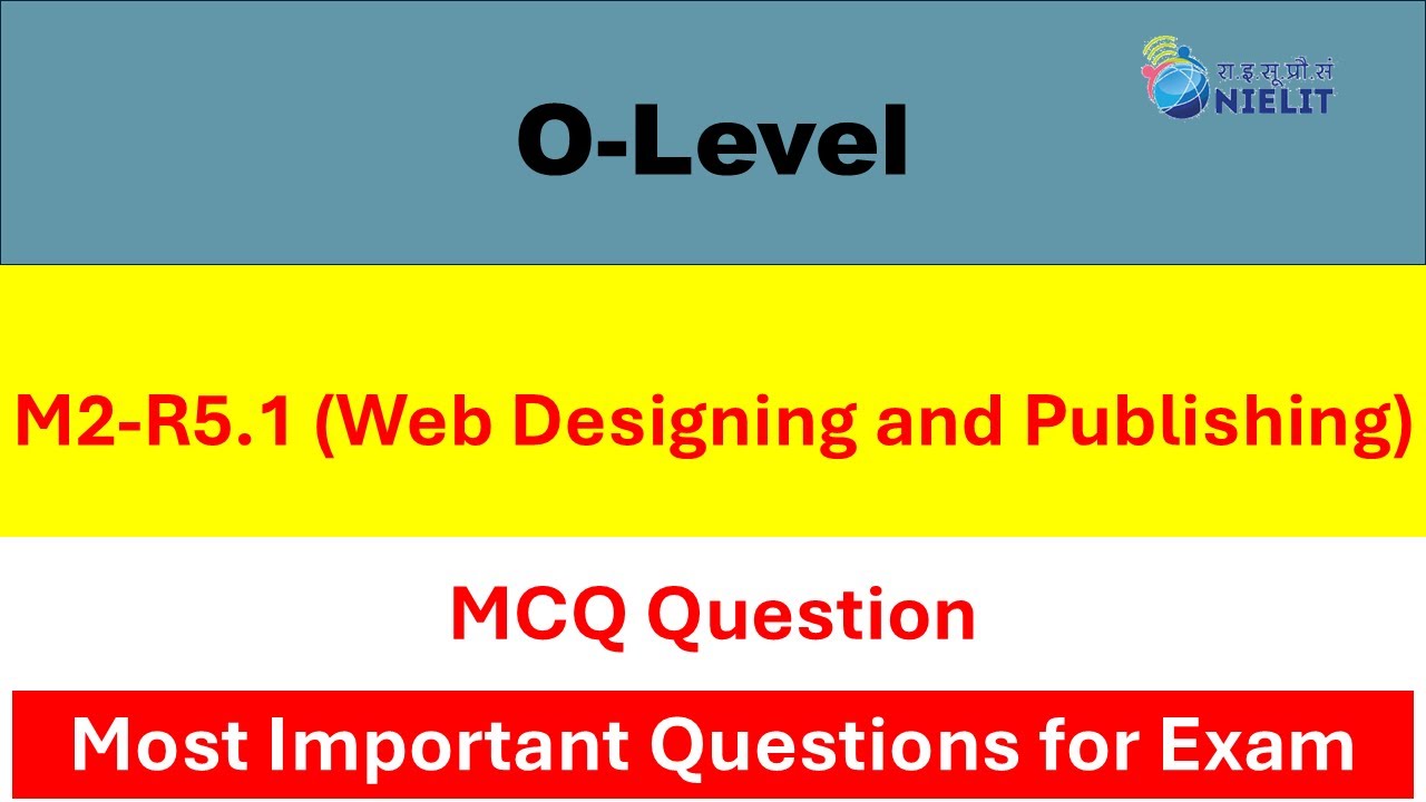 M2-R5.1 |  Web Designing and Publishing  | Important MCQs | 