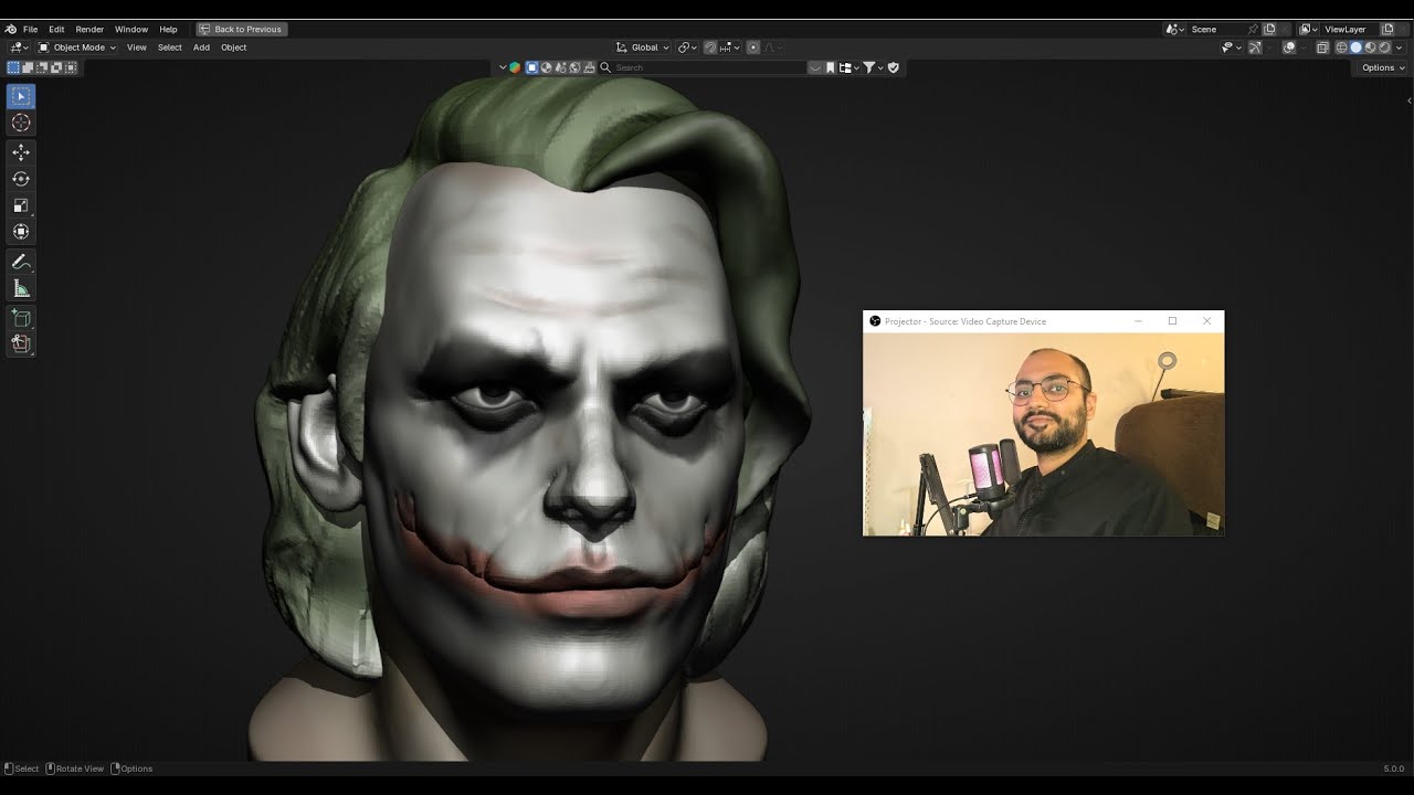 Sculpting Joker in blender 5.0 from scratch