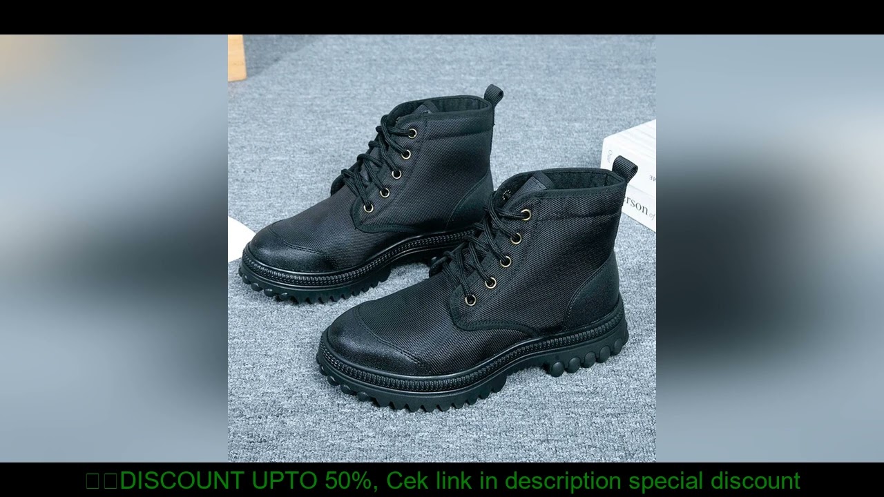 Fashion Men's Boots Light Canvas Outdoor Casual Hiking Walking Working Climb Shoes Anti-skid Wear-re