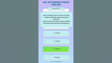 UGC NET Forensic Science June 2025 PYQ (Q 36-40) | Simple Explanations  #forensicscience #ugcnet