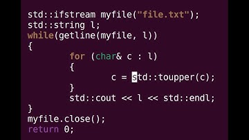 read txt file in C++ and make characters uppercase