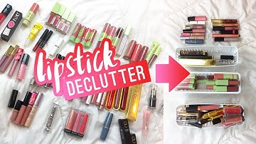 LIPSTICK, LIP GLOSS, AND LIP BALM DECLUTTER 2018 | QUEENSHIRIN