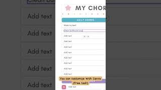 Chores Chart Printable for Kids