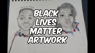 #CREATING4CHANGE Sketchbook Drawing Time Lapse of Ahmaud Arbery \& Breonna Taylor #BLACKLIVESMATTER