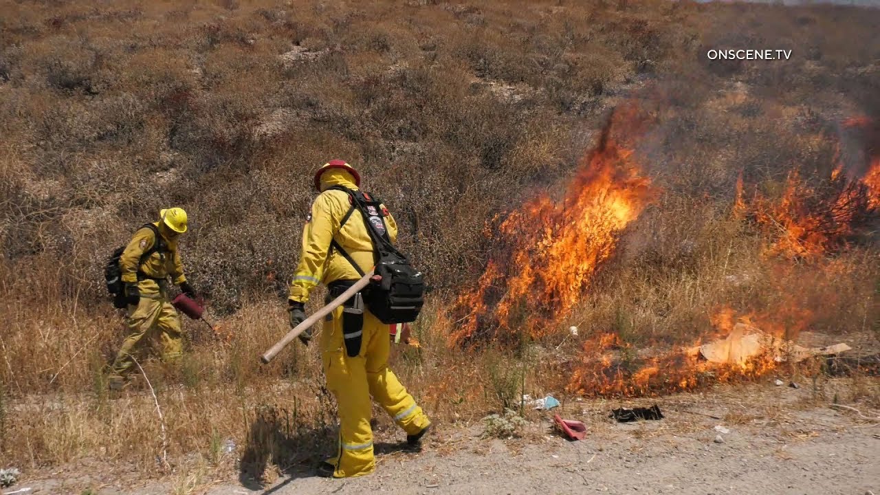 Firefighters Battle Fast-Moving Brush Fire In Riverside