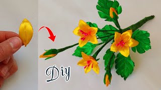 DIY Satin Ribbon Flowers 🌻| How to Make Satin Ribbon Flower Easy