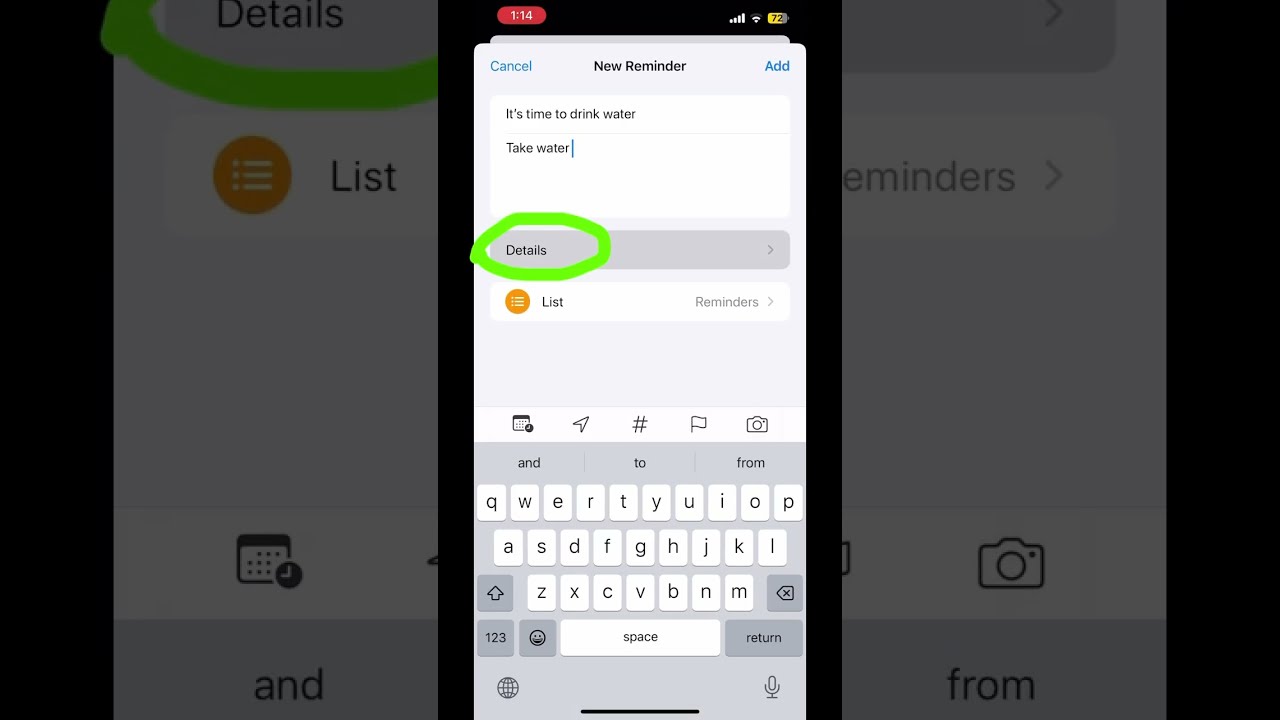 How To Set Water Reminder In IPhone Shorts
