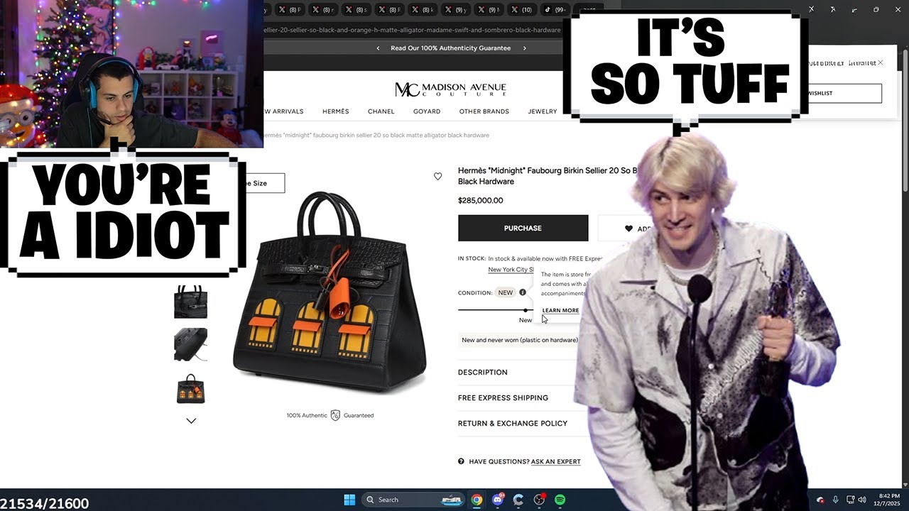 Роналду и xQC в отличной форме покупают сумки Birkin и смотрят, как ходят по магазинам.