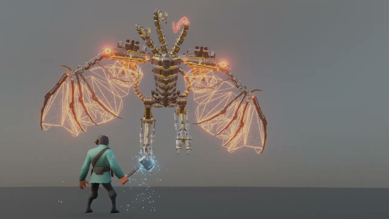 TF2 Soldier wields Mjolnir and fights Mecha King Ghidorah (real)