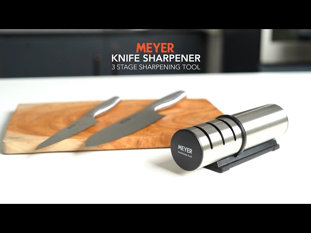 Meyer Stainless Steel Knife Sharpener 3 Stage Sharpening Tool for Kitc -  PotsandPans India