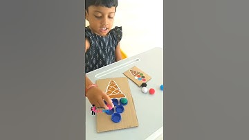 Bottle Caps Icecream Color Pattern Matching Activity For Kids