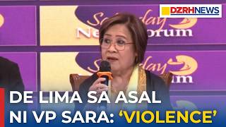 ‘Bayolenteng’ asal ni VP Sara, pinuna ni De Lima