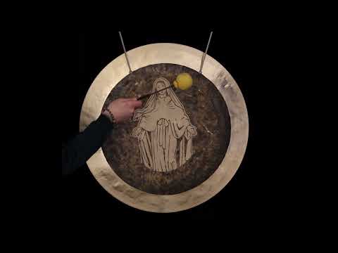 26" Mother Mary Engraved Deep Breath Gong (#MTM001) - Example - Gongs Unlimited