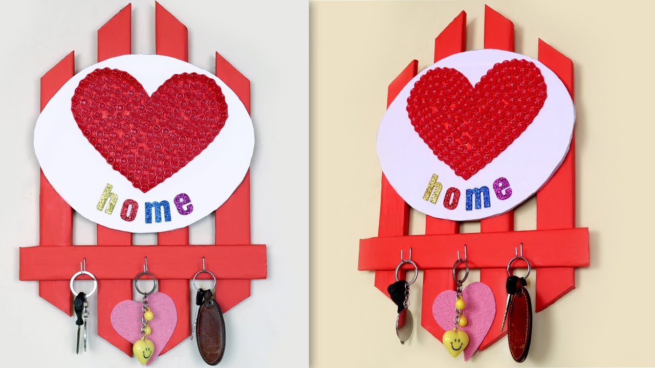 Key Stand 🔑!!! DIY Heart Key Stand Making at Home | Handmade Things