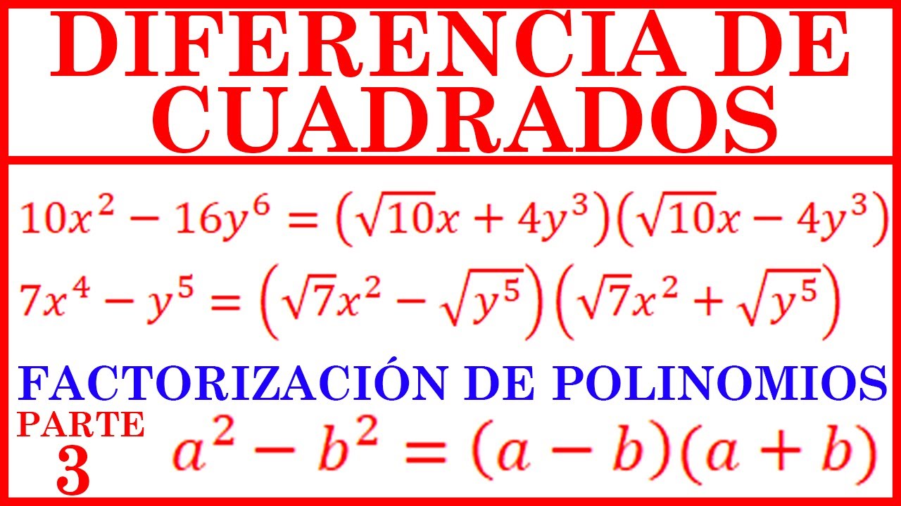 DIFERENCIA de CUADRADOS (QUINTO CASO) (RAÍZ)(RAÍCES)[FACTORIZACIÓN DE