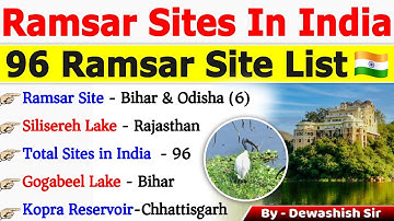 Ramsar Sites in India 2025🔥| 96 Ramsar Sites Full List | Environment GK | By Dewashish #environment