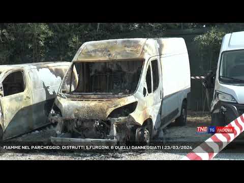 FIAMME NEL PARCHEGGIO: DISTRUTTI 5 FURGONI, 6 QUELLI DANNEGGIATI | 23/03/2024