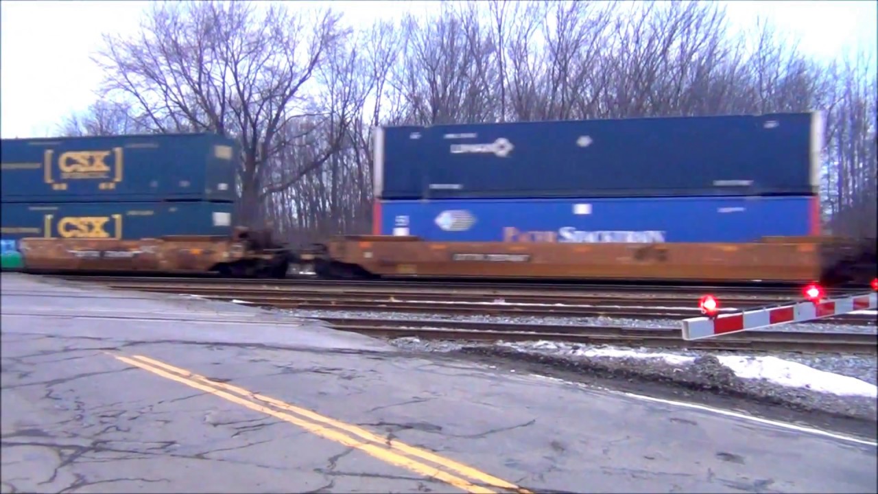 CSX Double Stack Train Hits The Horn - YouTube
