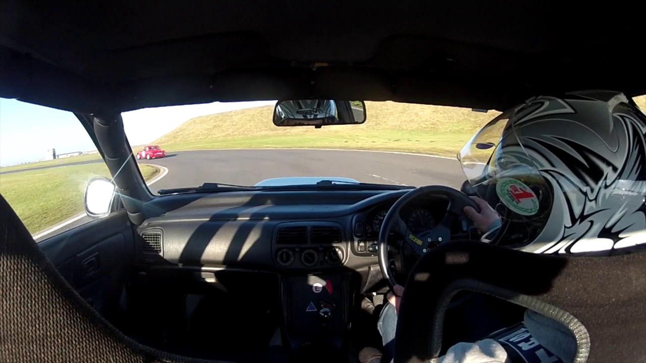 Bedford Autodrome Subaru Impreza RA chasing Volvo S40 Brake failure